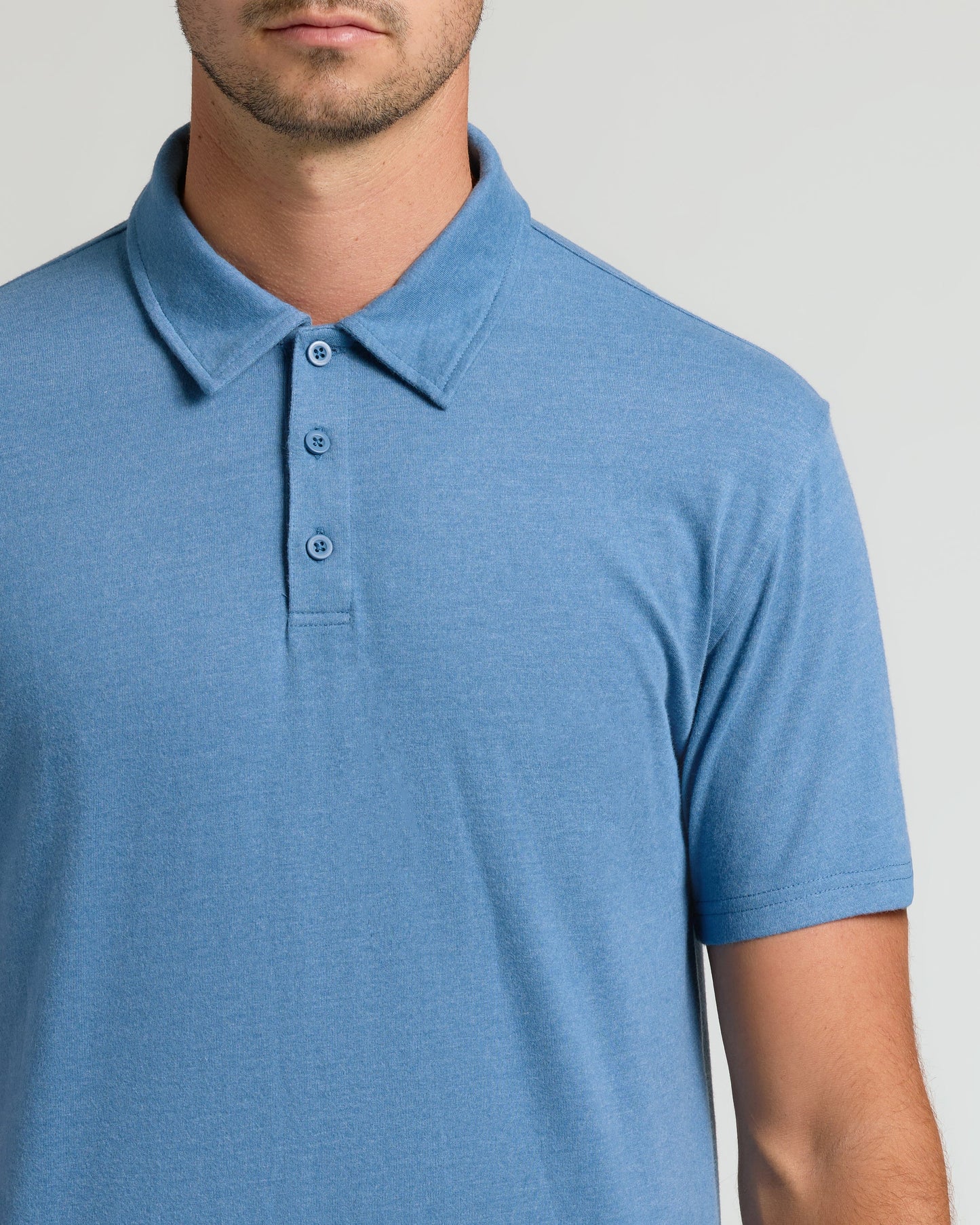 Dark Heather Blue Lake Short Sleeve Tall Polo