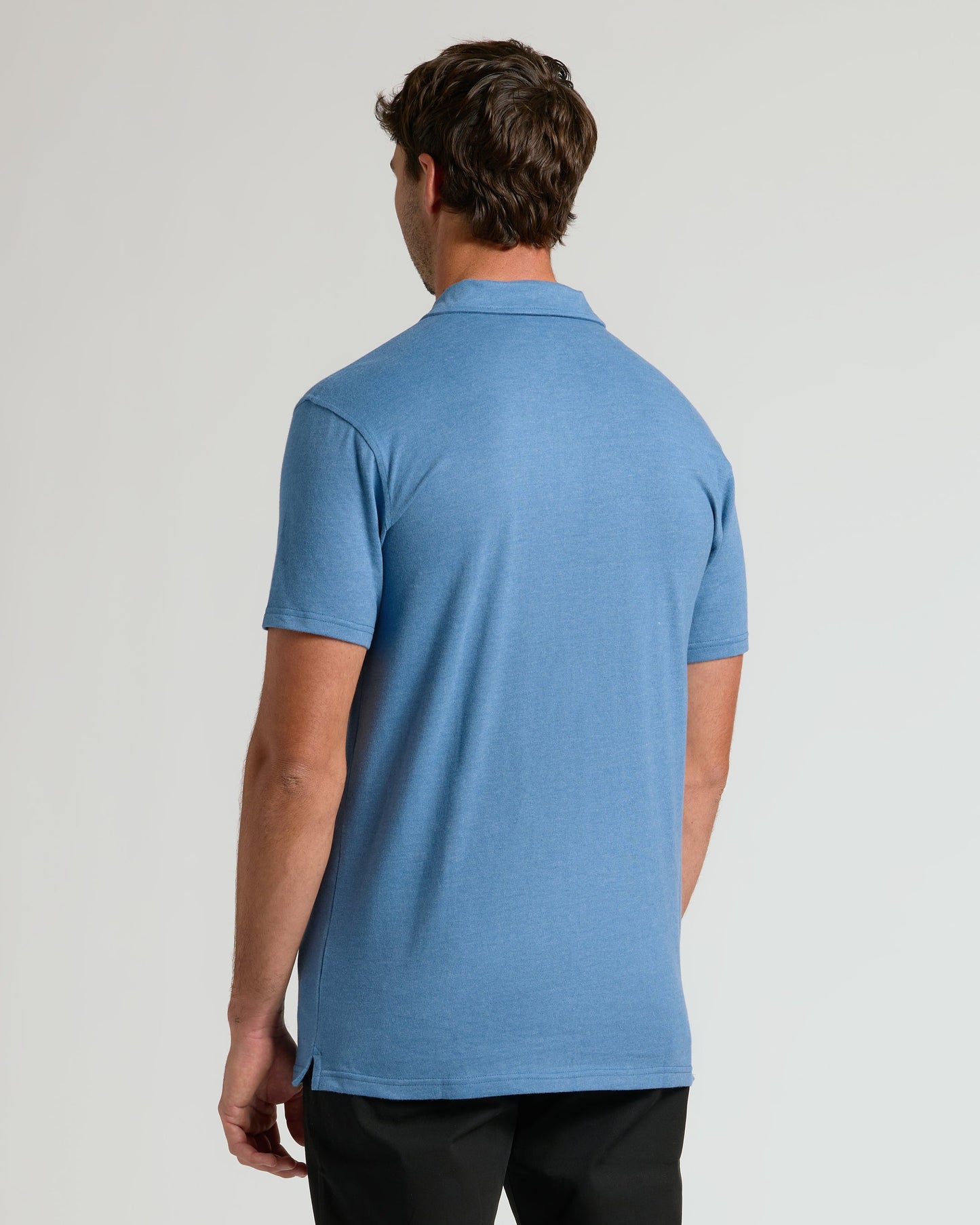 Dark Heather Blue Lake Short Sleeve Tall Polo