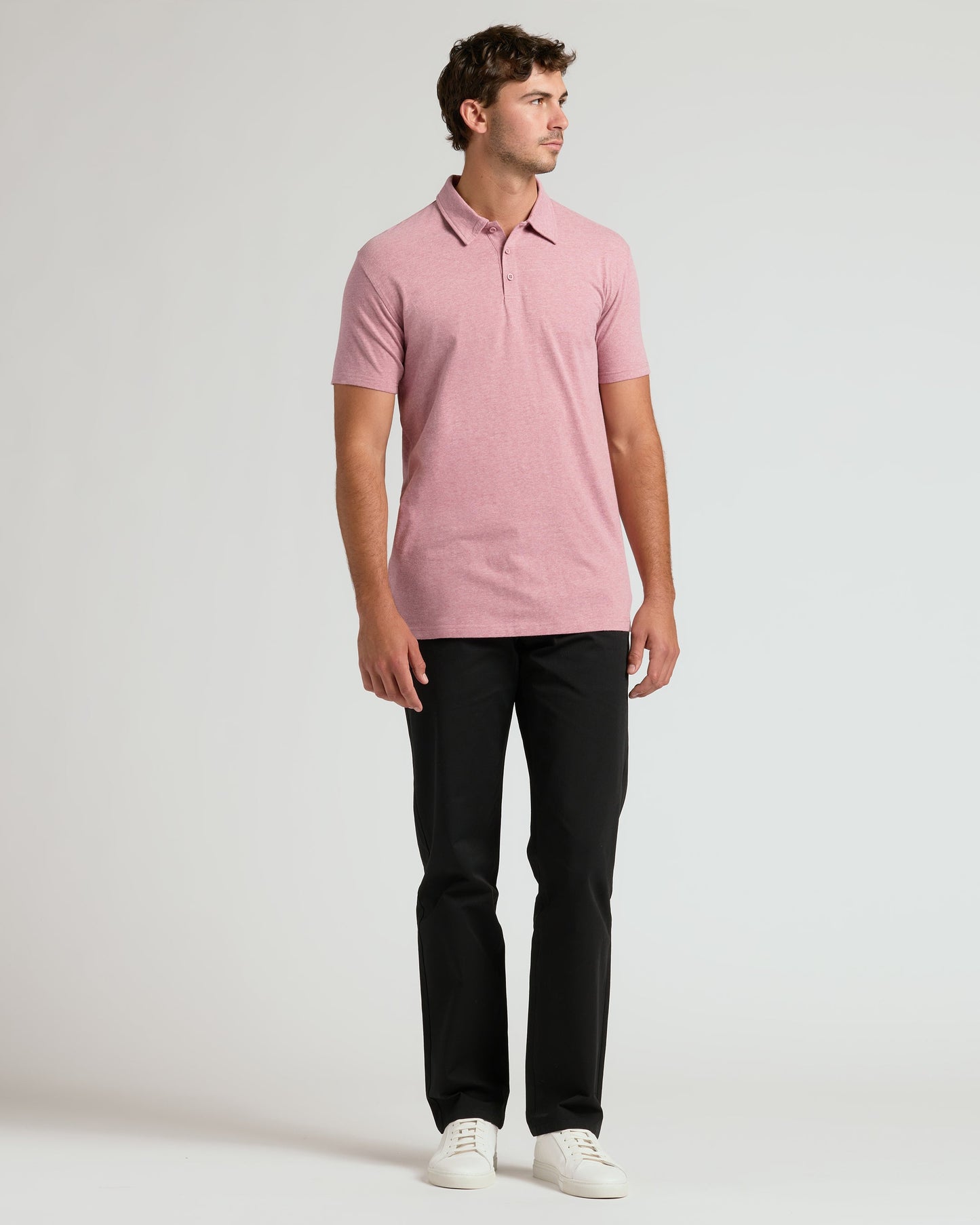 Light Heather Boysenberry Short Sleeve Tall Polo