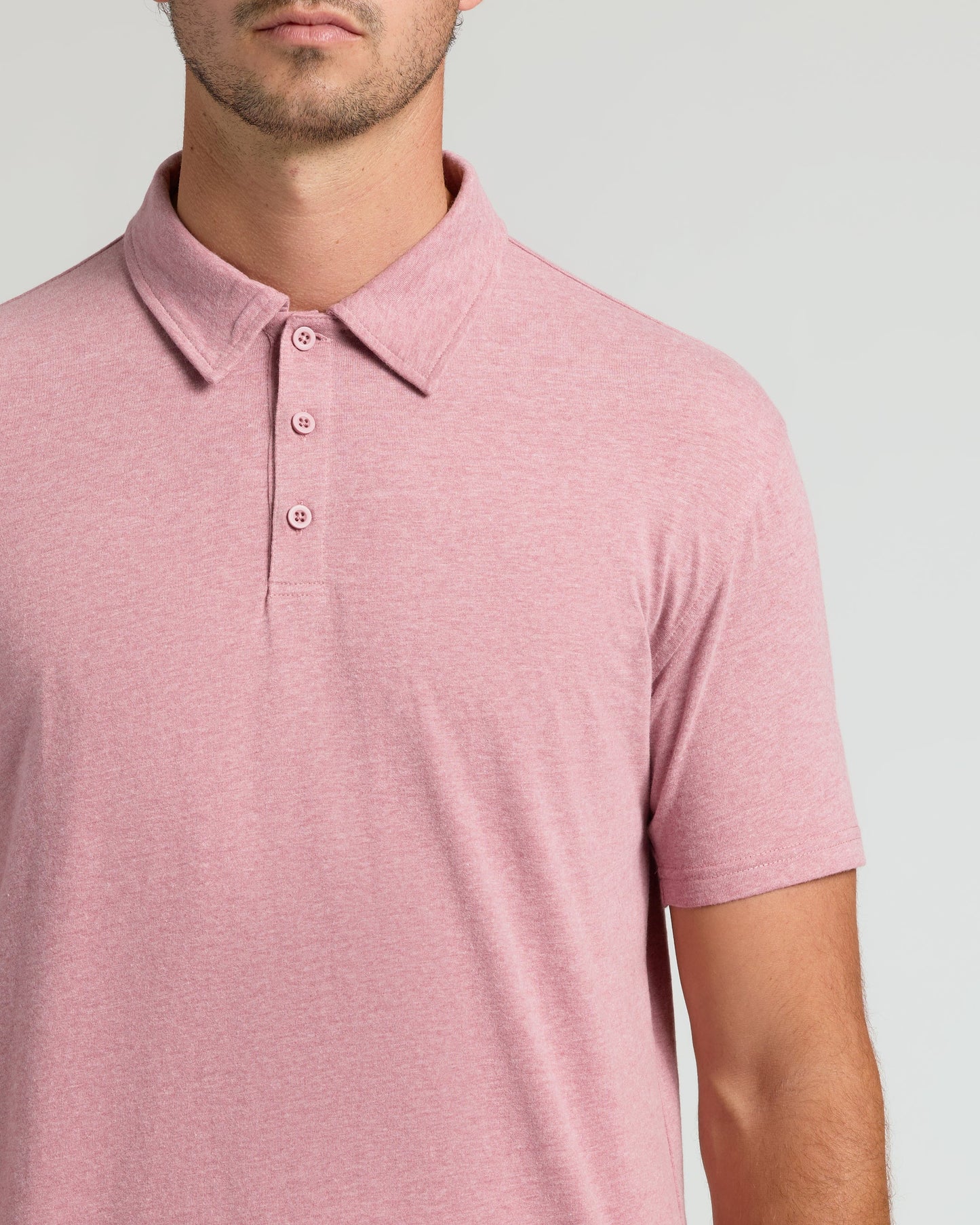 Light Heather Boysenberry Short Sleeve Tall Polo