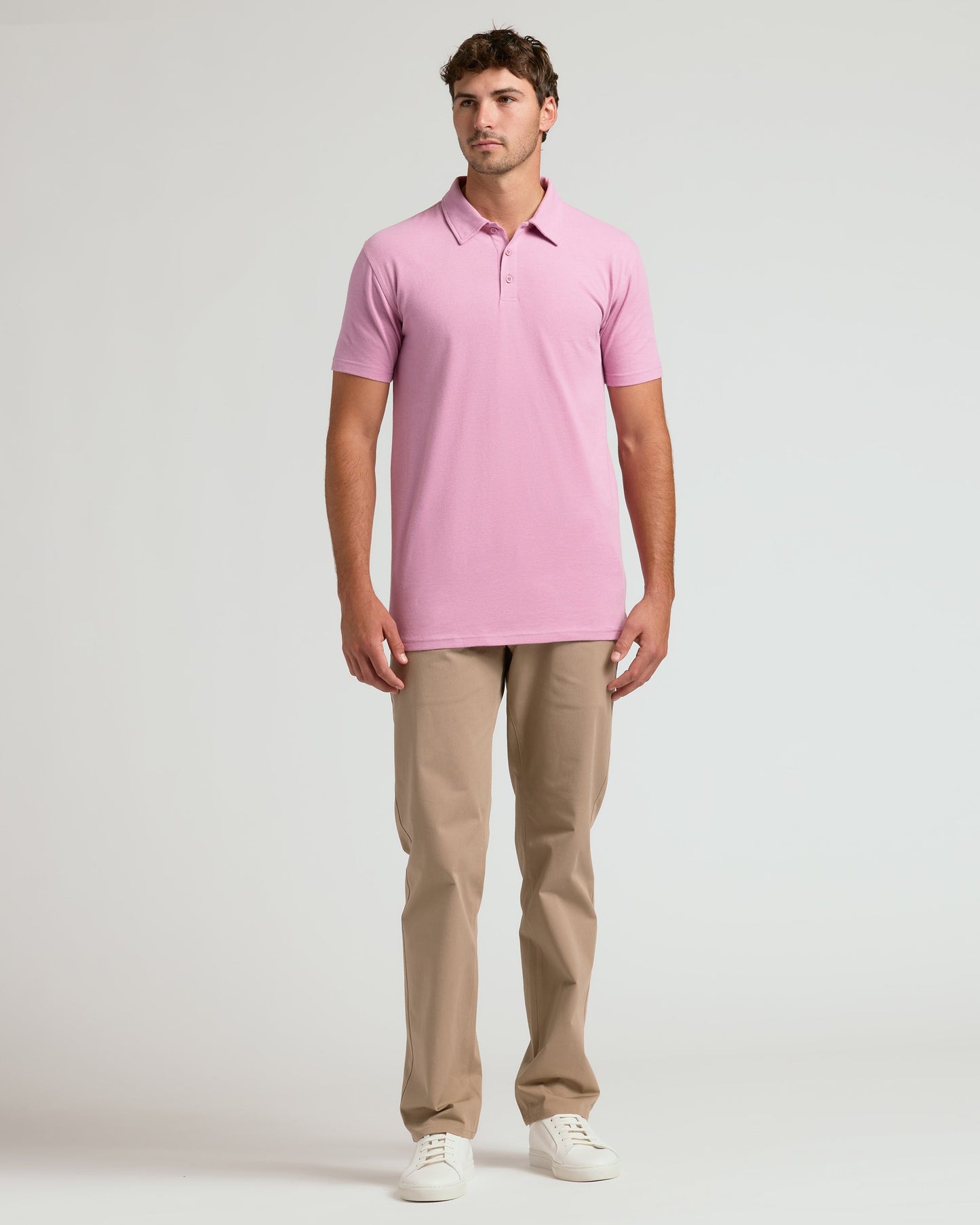 Heather Mauve Short Sleeve Tall Polo