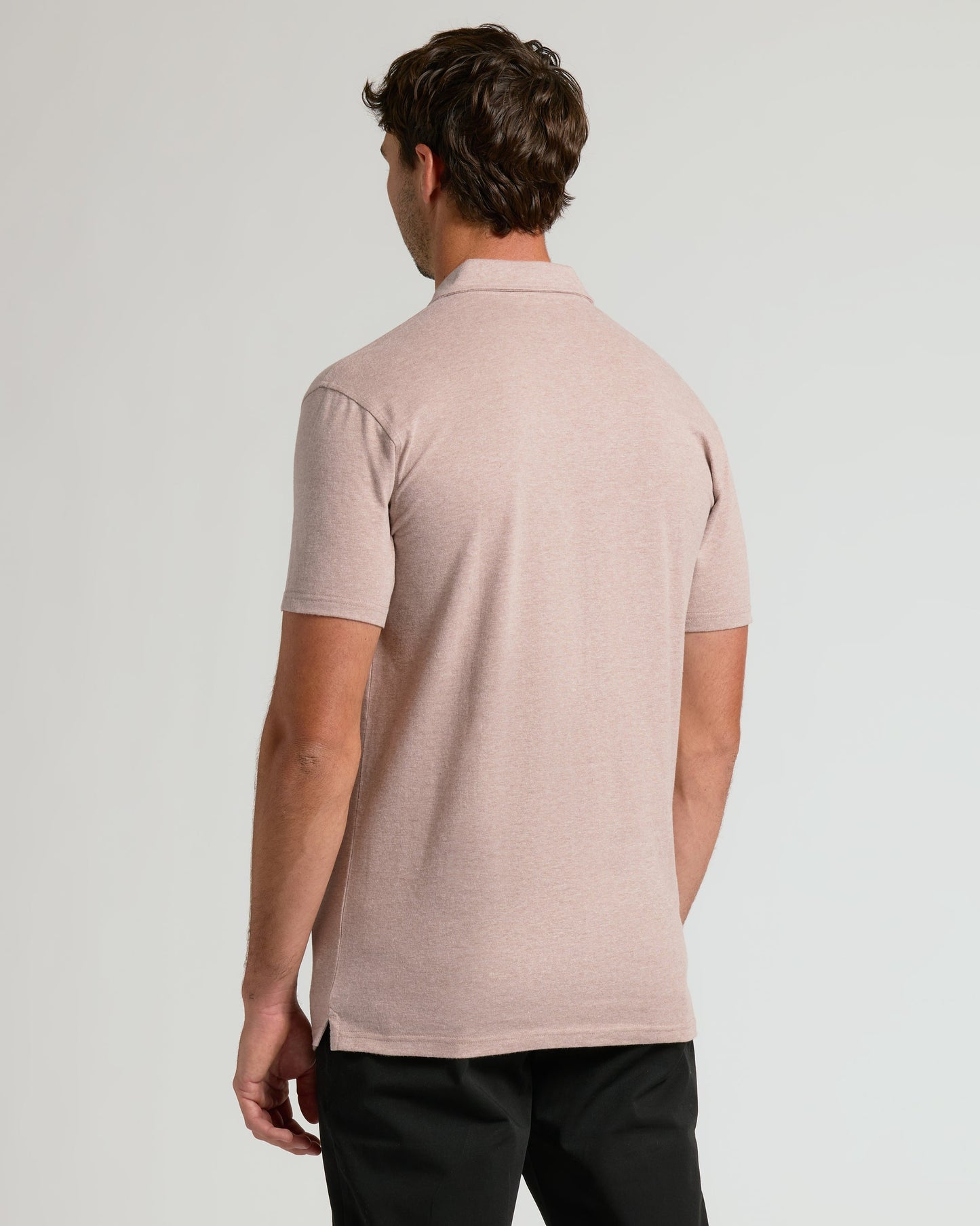 Light Heather Slate Mauve Short Sleeve Tall Polo