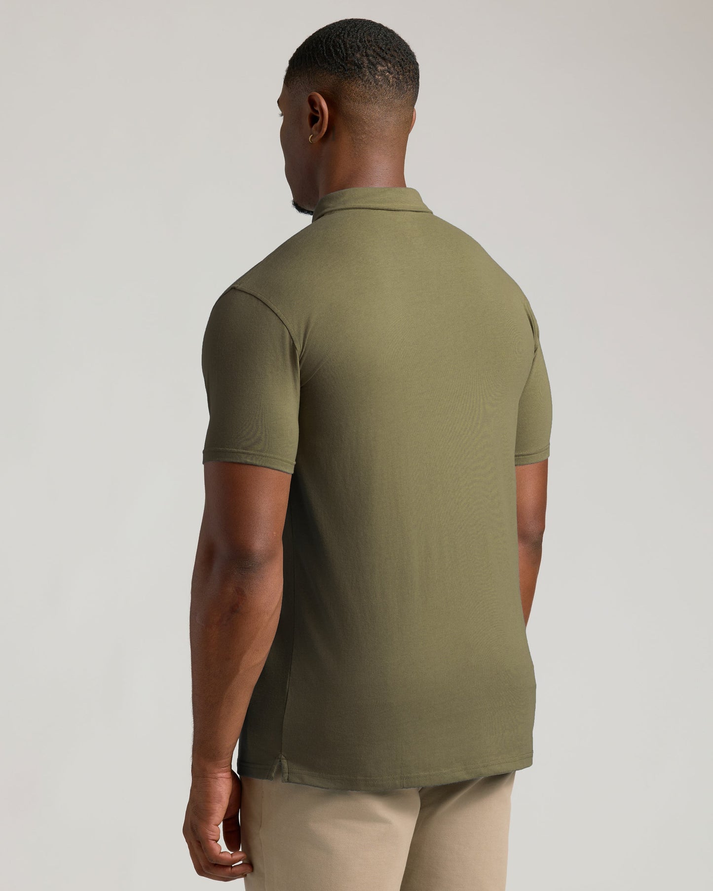 Military Green Short Sleeve Tall Polo