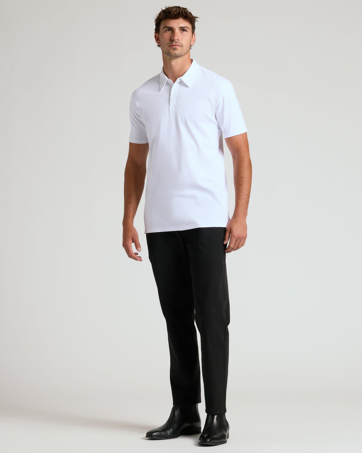 White Tall Premium Pima Polo