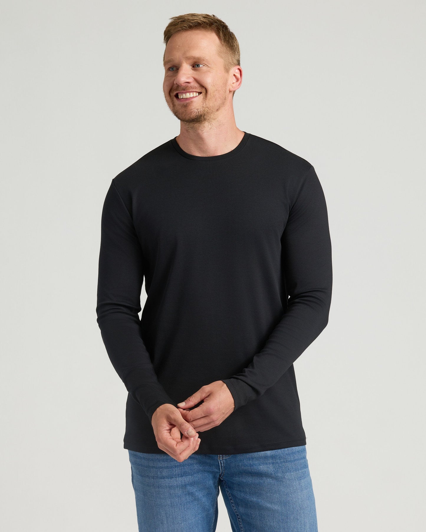 All Black Tall Premium Pima Long Sleeve Crew 7-Pack