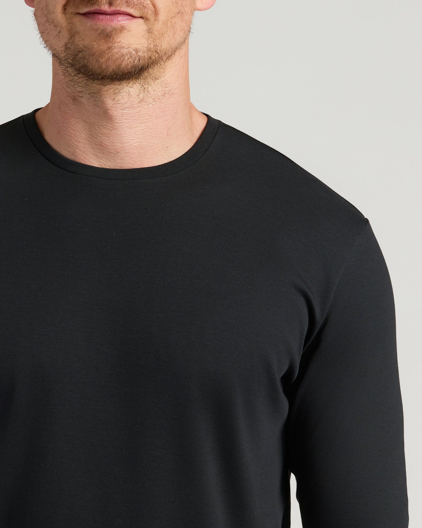 Black Tall Premium Pima Long Sleeve Crew