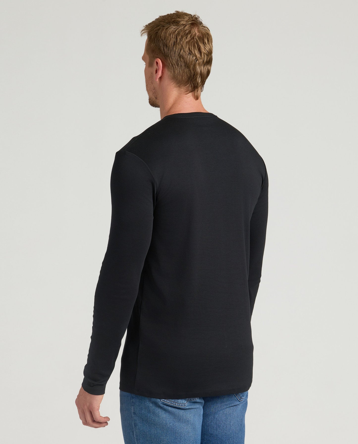 All Black Tall Premium Pima Long Sleeve Crew 4-Pack