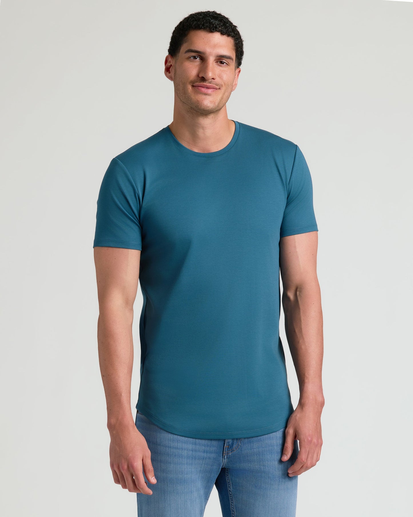 Navy & Lagoon Tall Premium Pima Crew Curved Hem 2-Pack