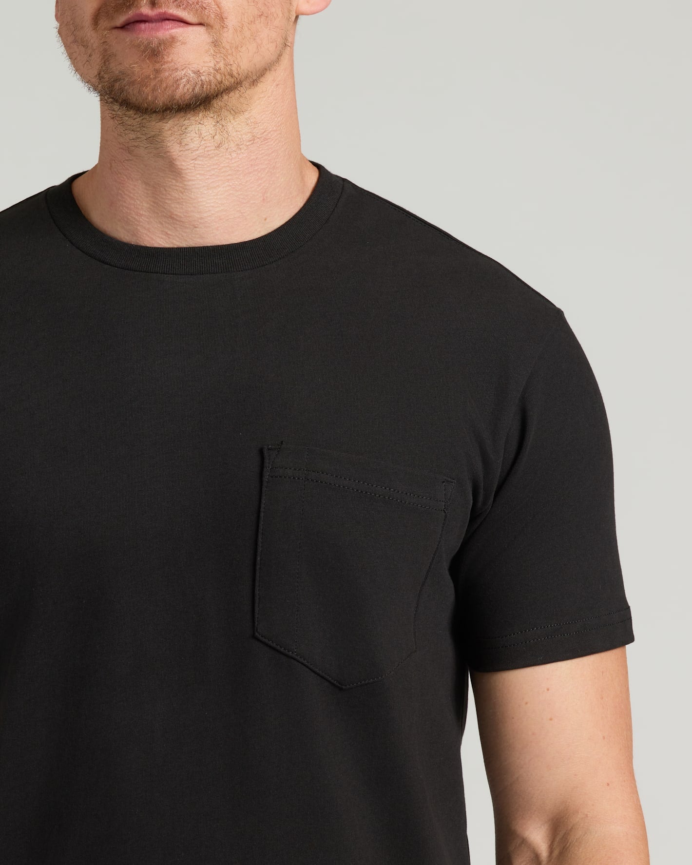 All Black Tall Heavyweight Pocket Crew Neck 3-Pack
