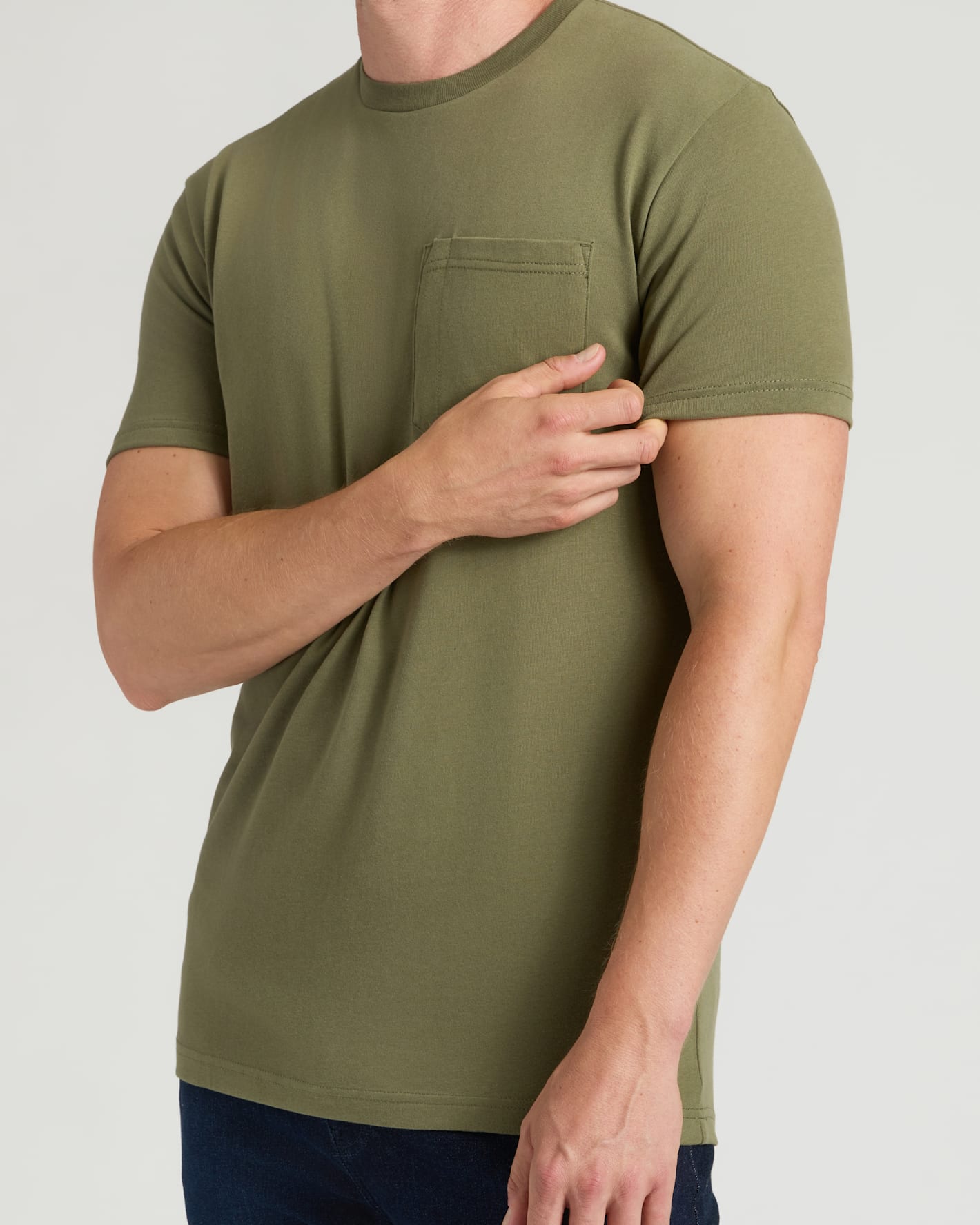 Military Green Tall Heavyweight Pocket Crew