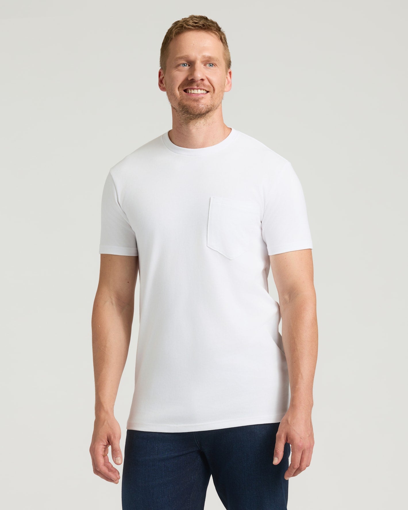 All White Tall Heavyweight Pocket Crew Neck 3-Pack
