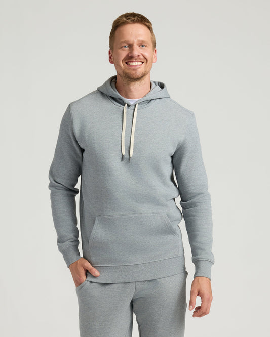 Medium Heather Gray Tall Fleece French Terry Pullover Hoodie