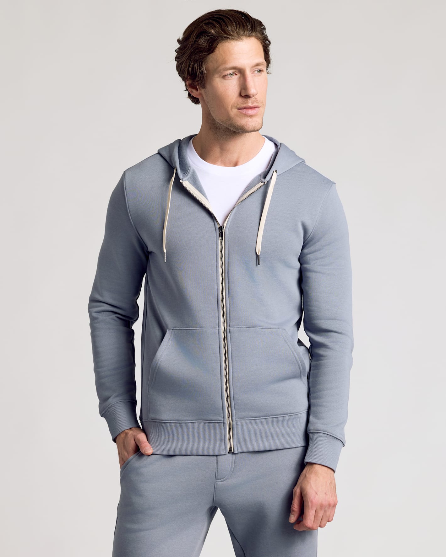 Dusty Blue Full Zip Fleece Hoodie & Jogger 2-Pack