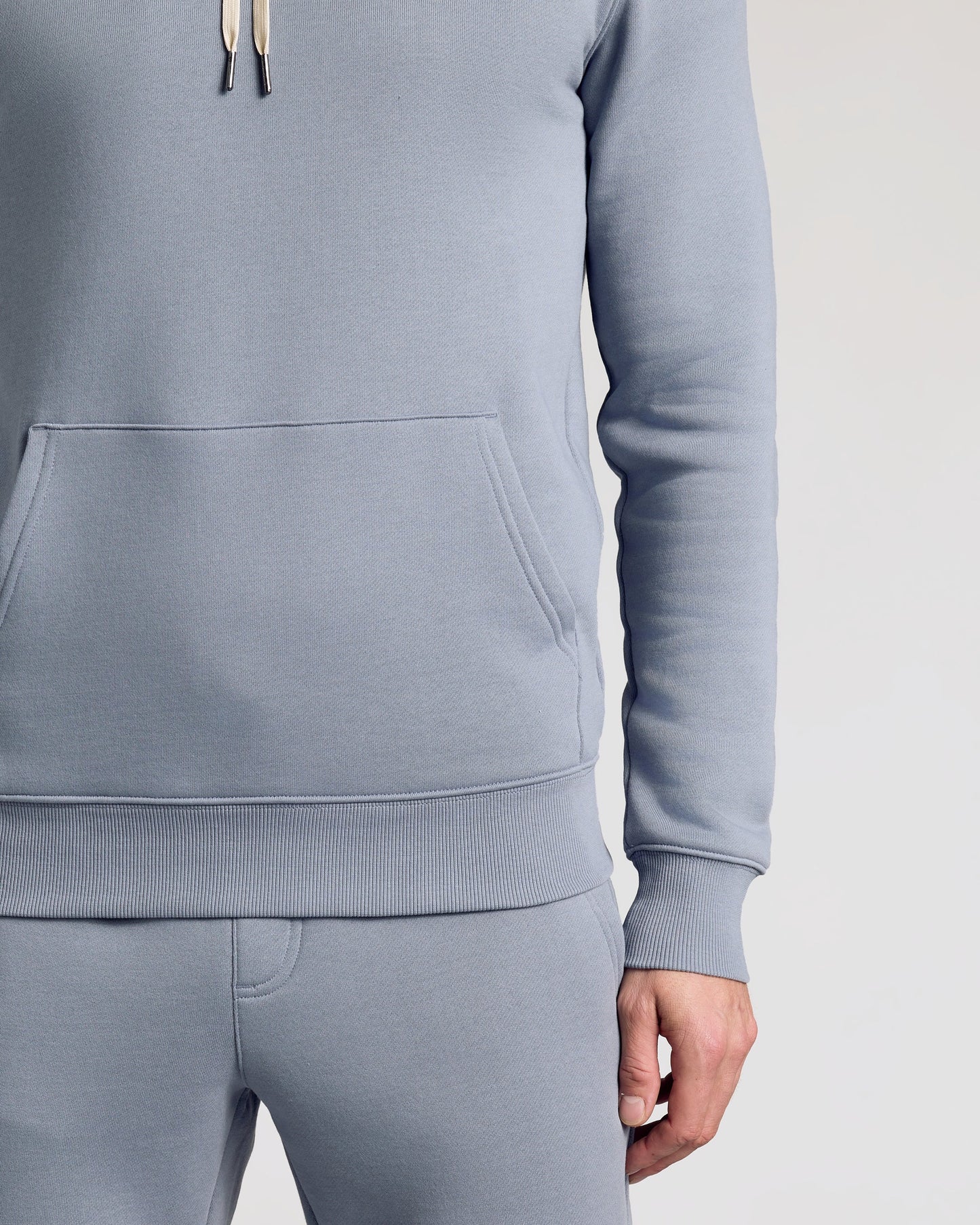 Dusty Blue Fleece French Terry Pullover Hoodie