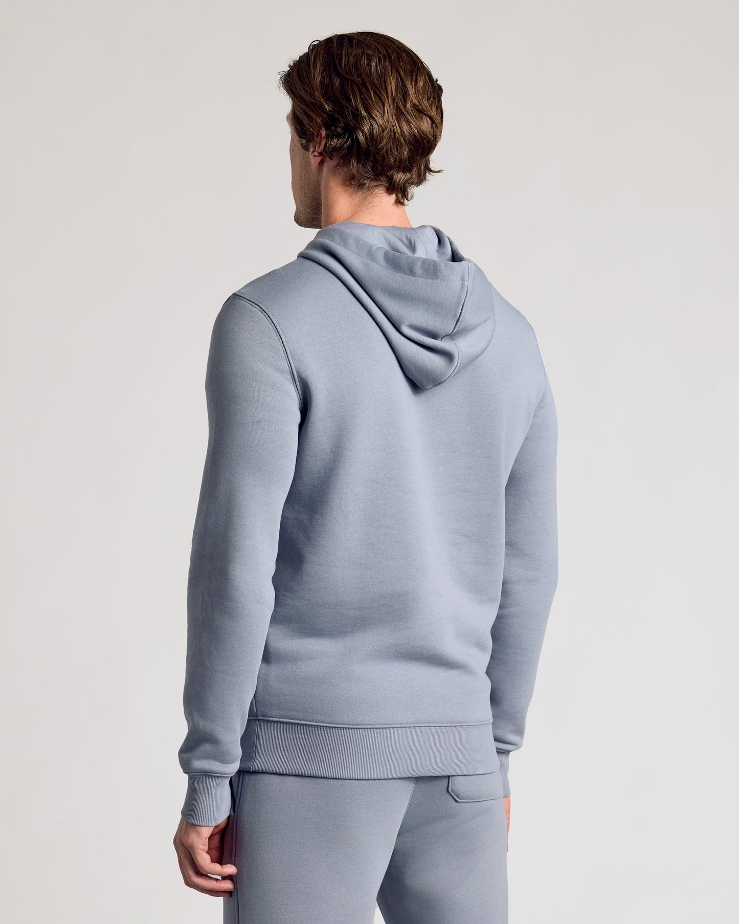 Dusty Blue Fleece French Terry Pullover Hoodie