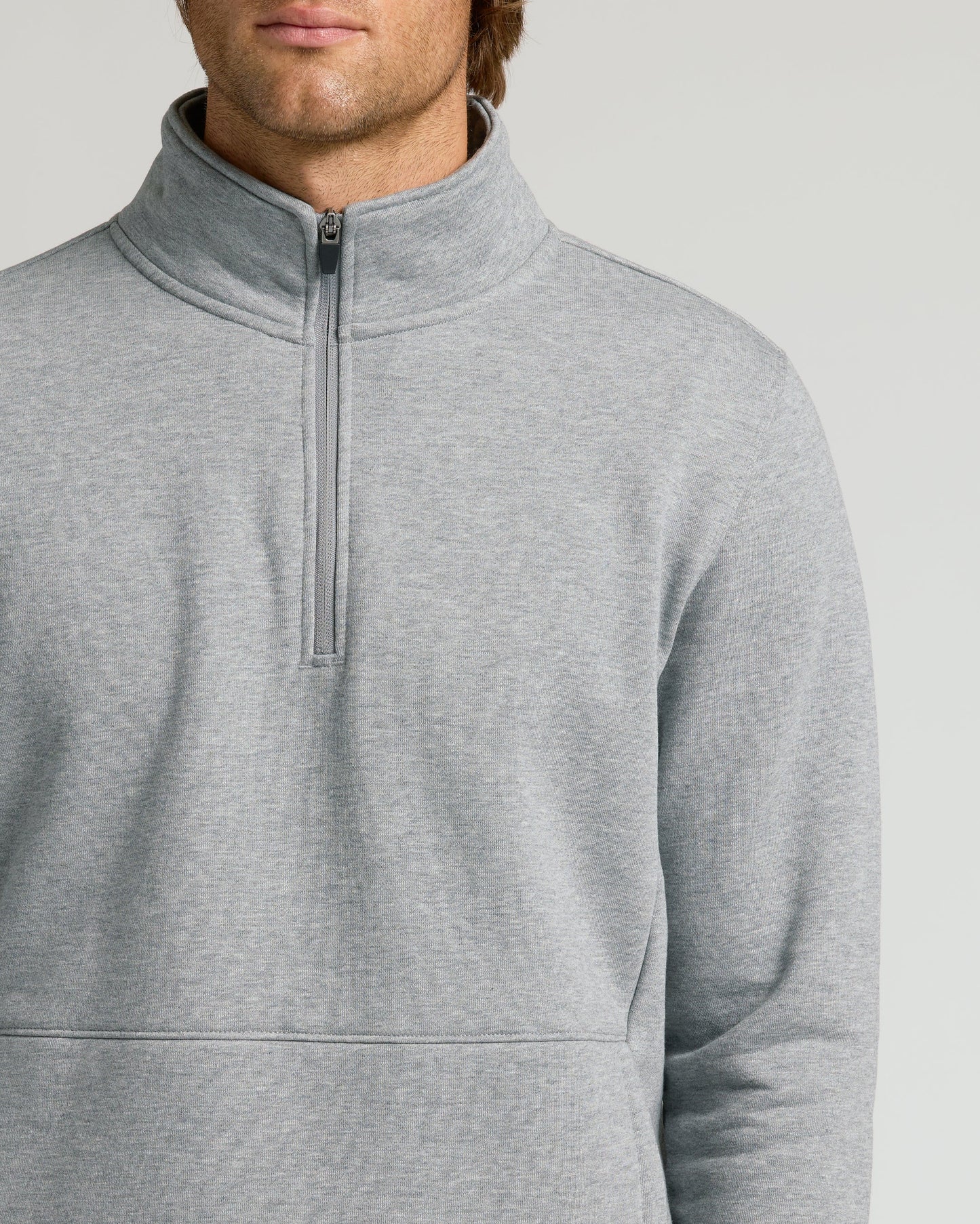 Dark Heather Gray Half Zip Fleece Sweatshirt