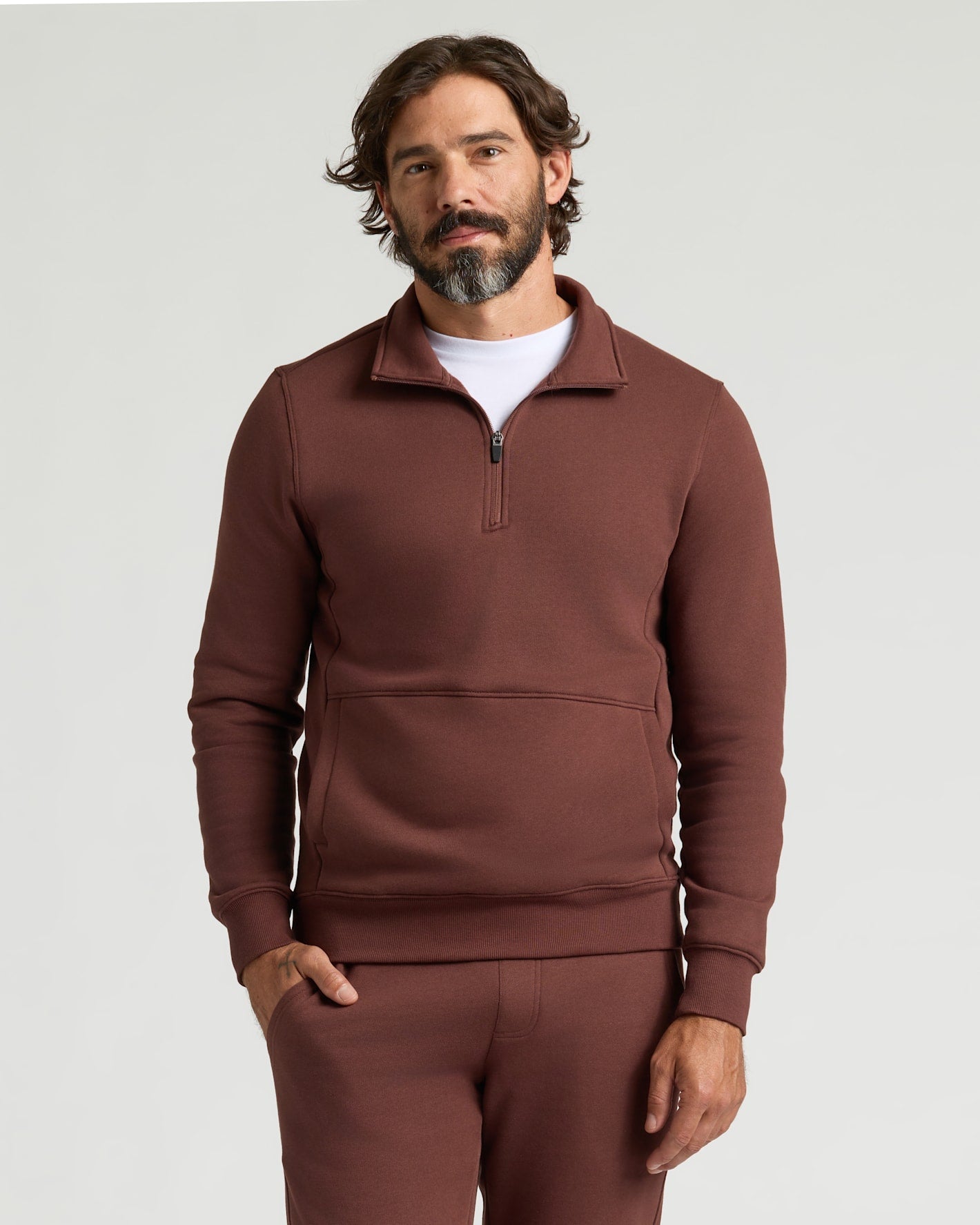 Carob Half Zip Fleece Sweatshirt & Jogger 2-Pack