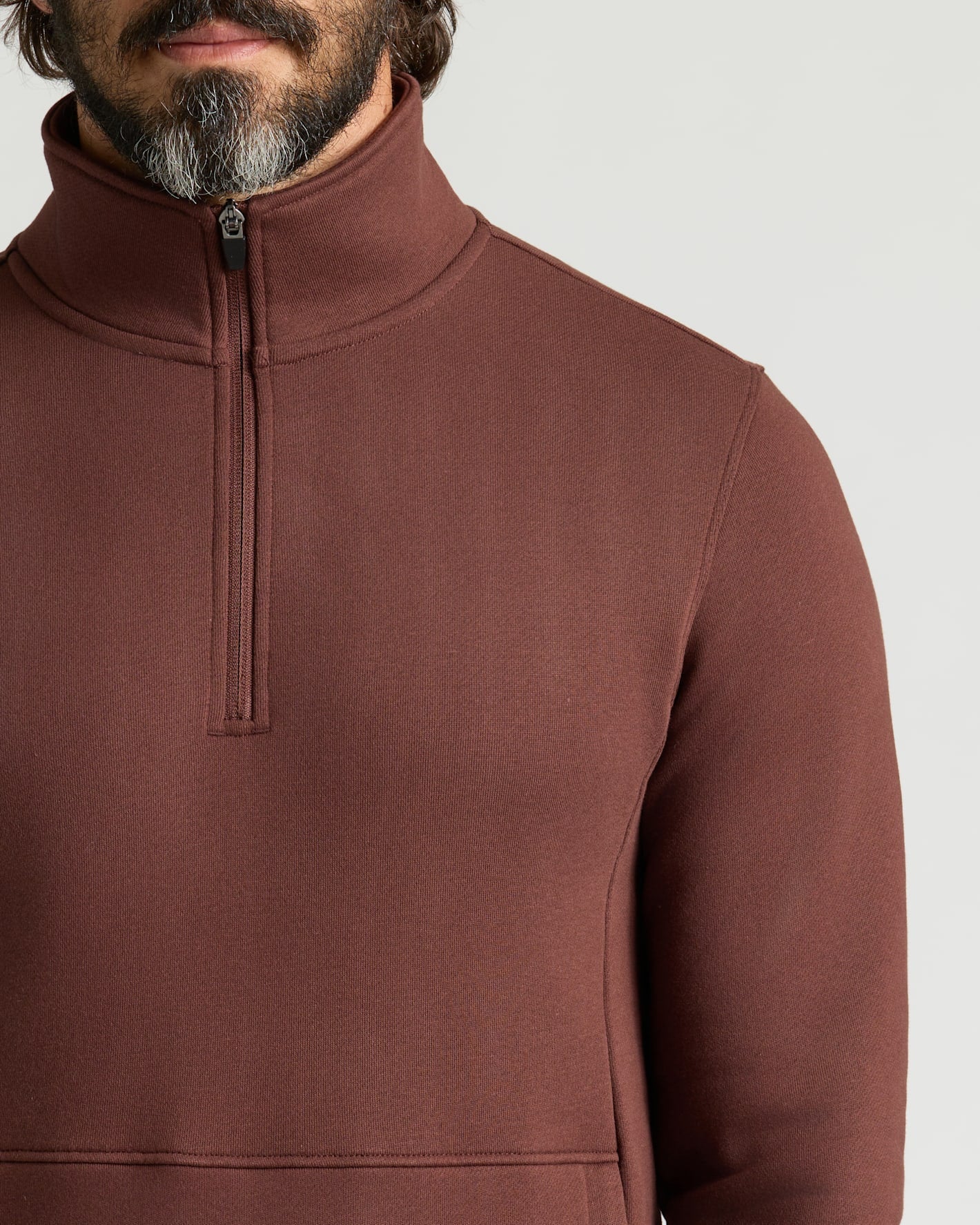 Carob Half Zip Fleece Sweatshirt