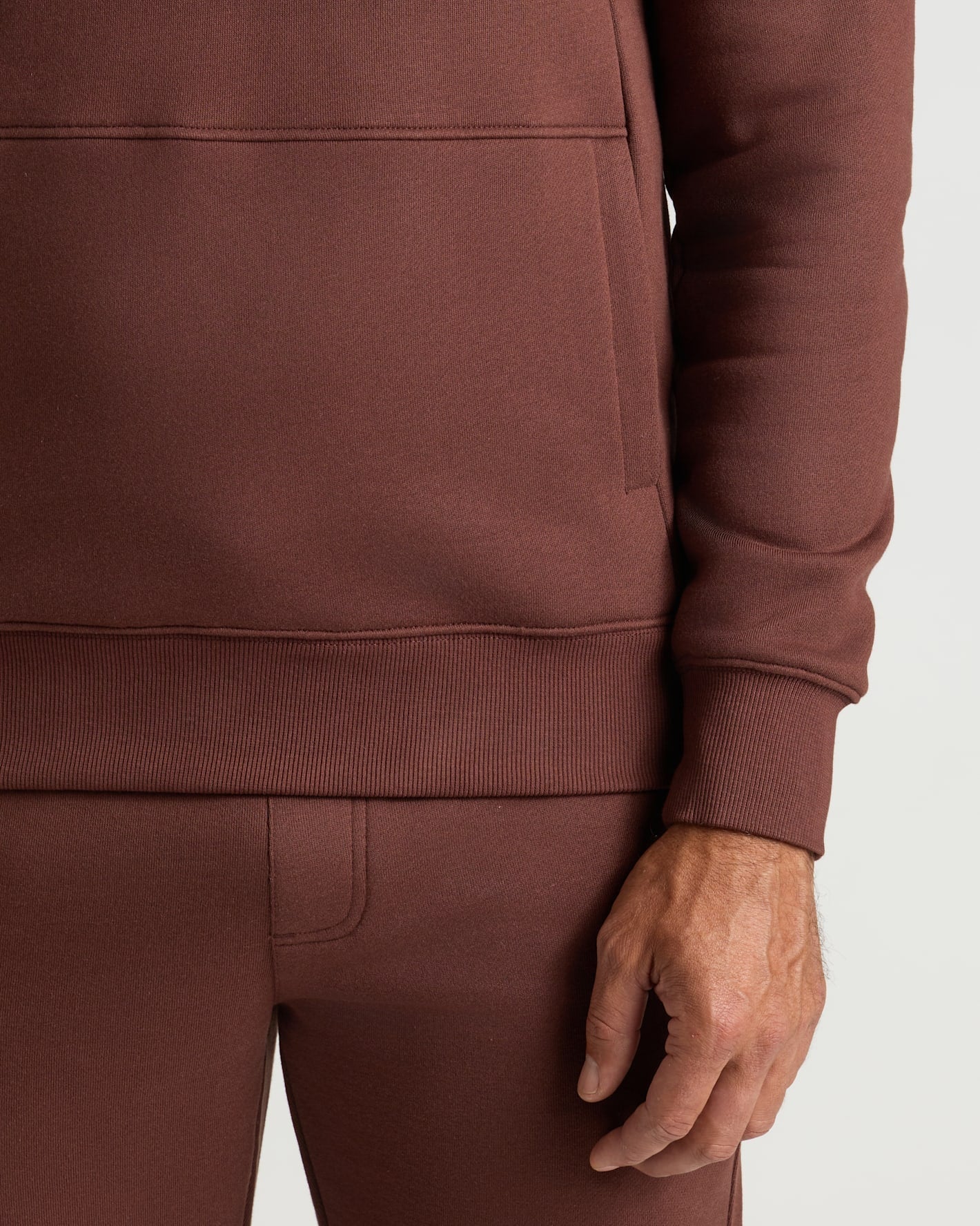 Carob Half Zip Fleece Sweatshirt