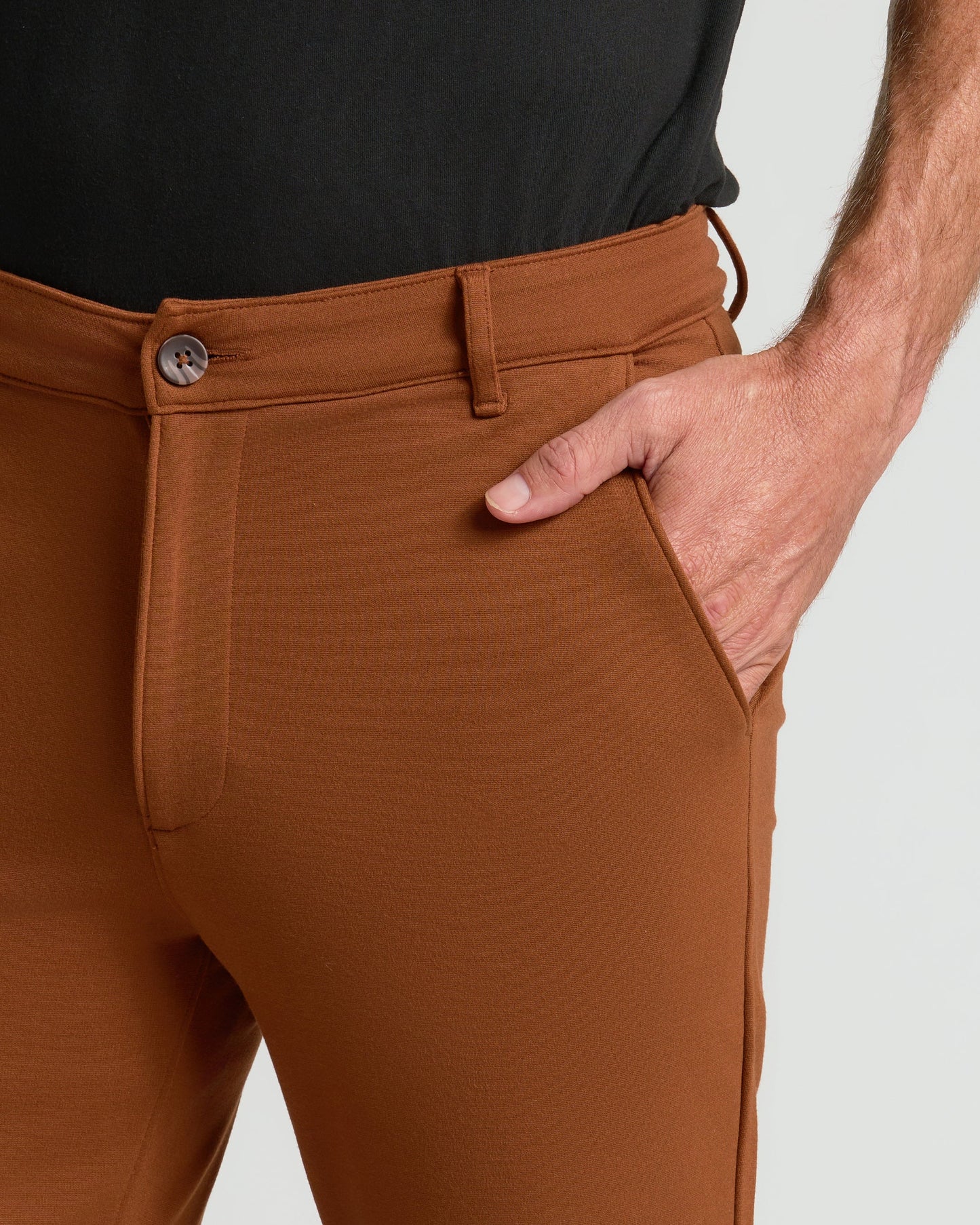 Suede Brown Slim Comfort Knit Chino Pant