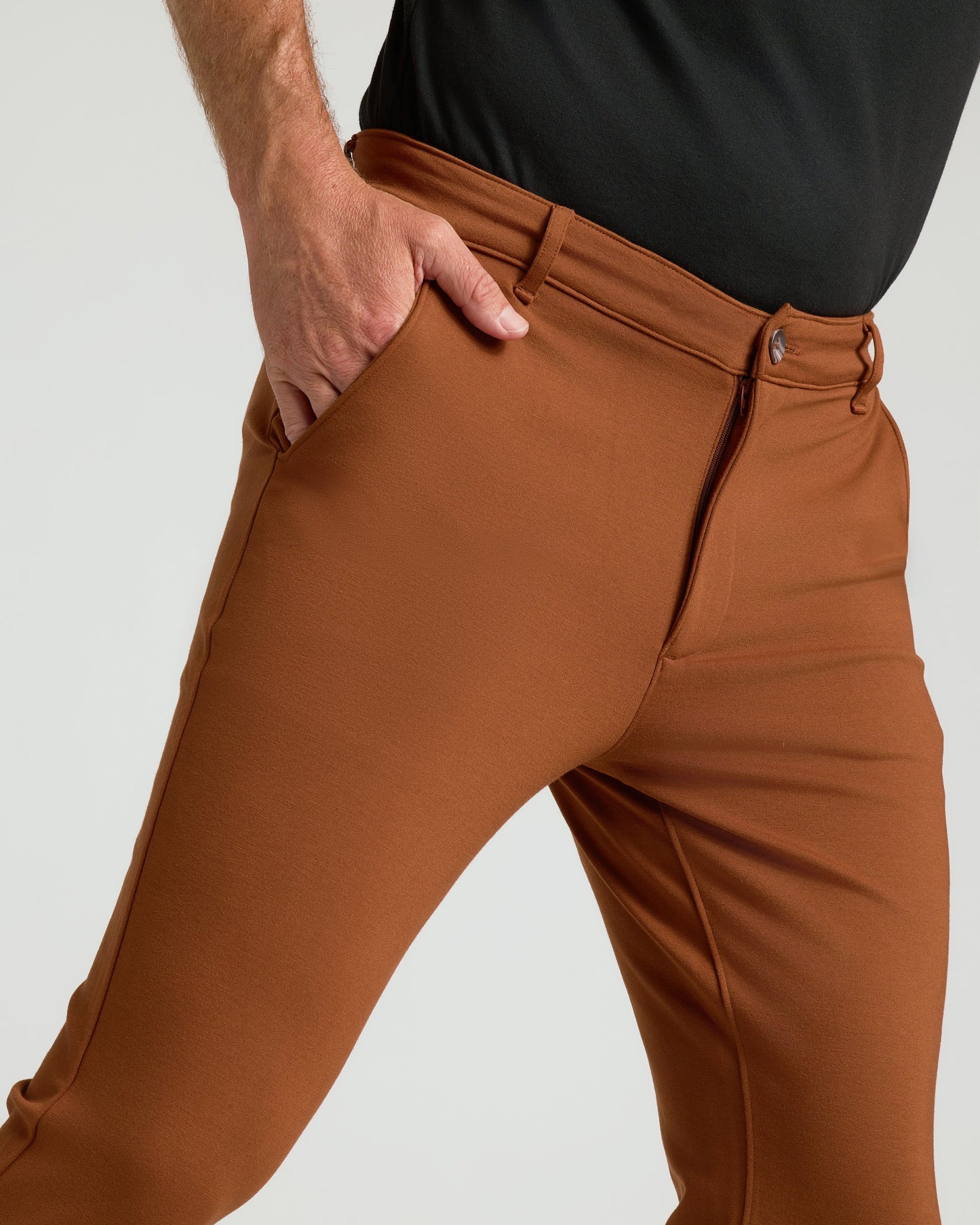 Suede Brown Slim Comfort Knit Chino Pant