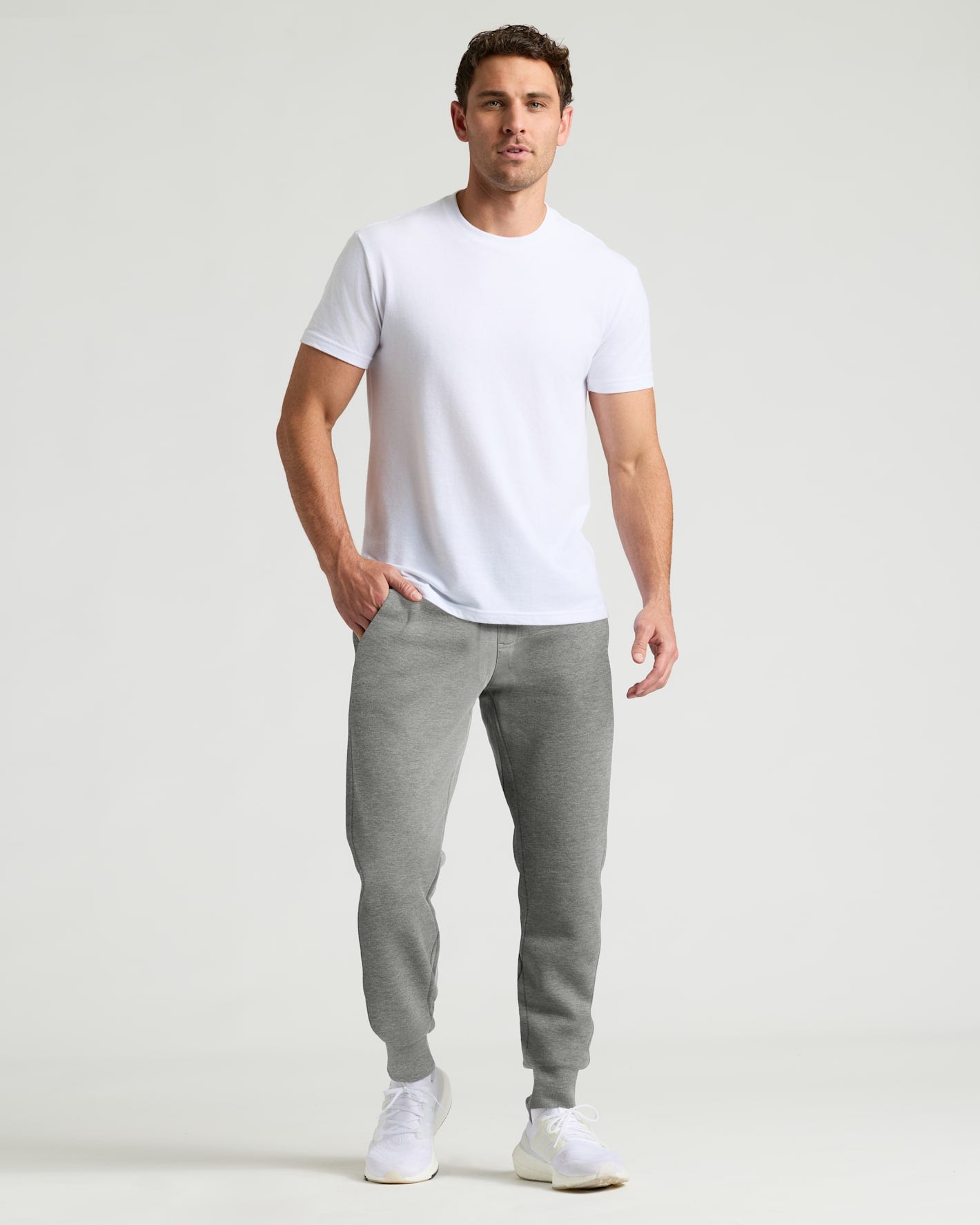 Dark Heather Gray Fleece French Terry Joggers