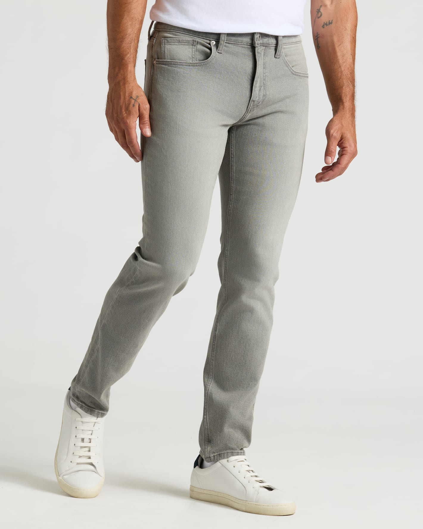 Medium Gray Wash Slim Authentic Denim Jeans