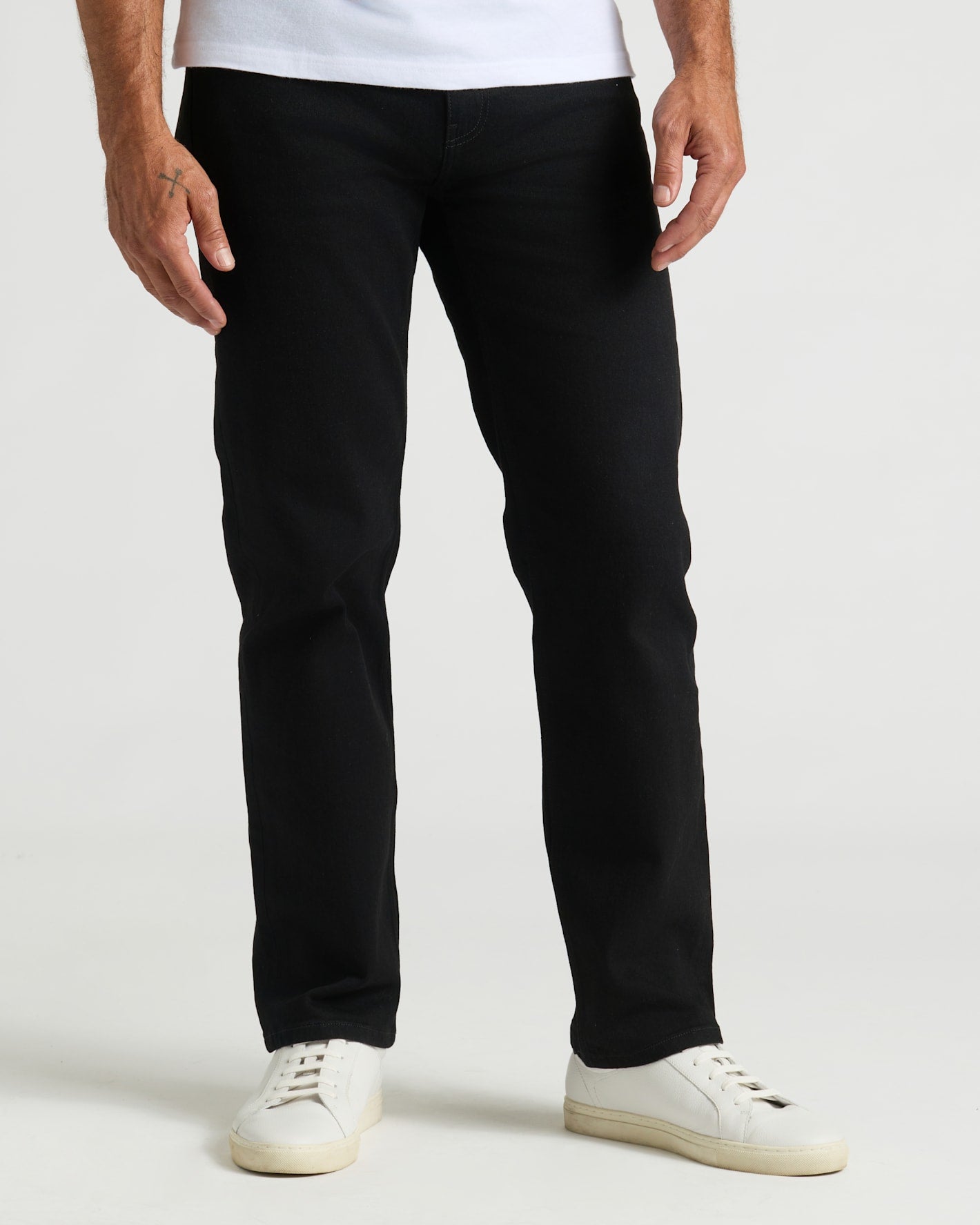 Black Wash Straight Authentic Denim Jeans