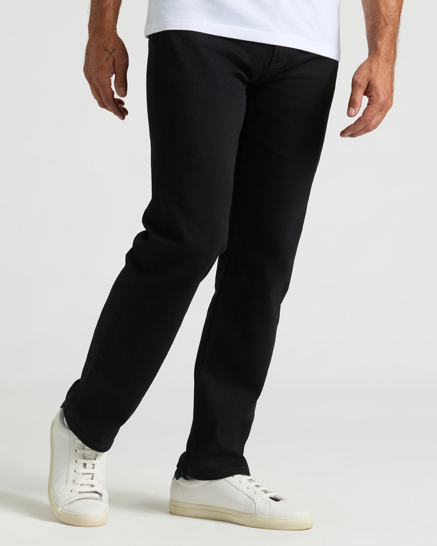 Black Wash Straight Authentic Denim Jeans