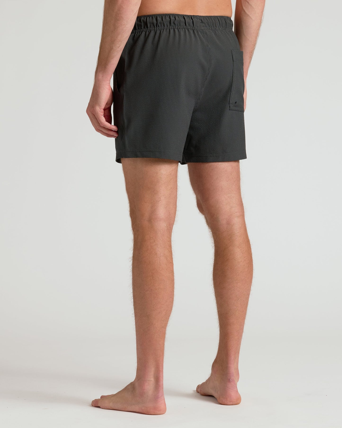 5" Smoke Seersucker Swim Trunks