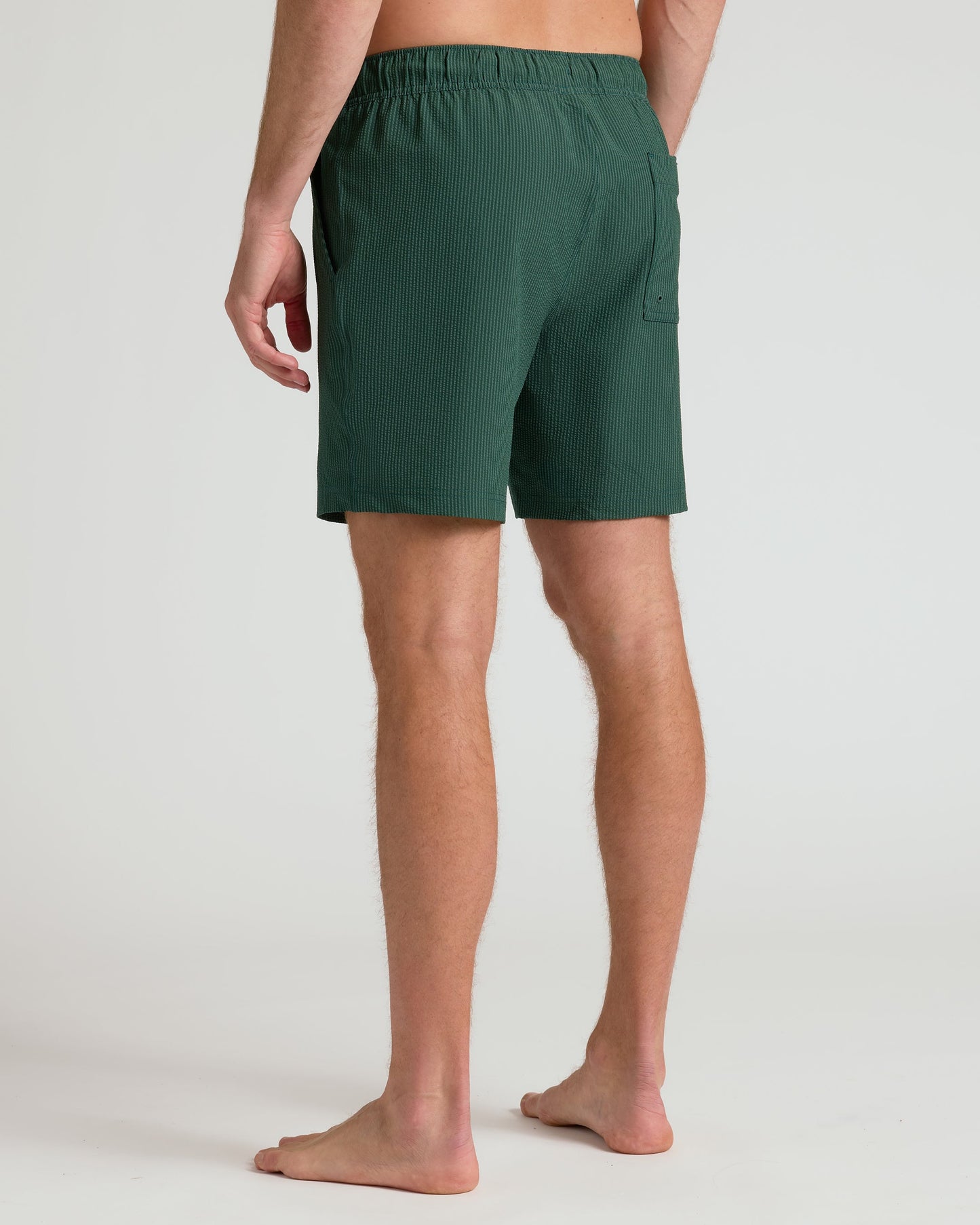 7" Marine Spruce Seersucker Swim Trunks