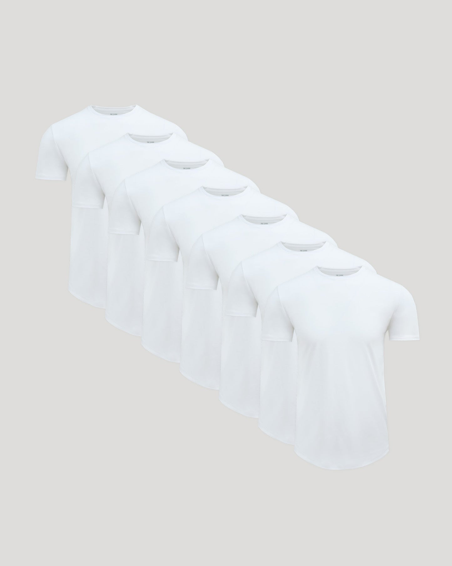 White Premium Pima Crew Curved Hem 7-Pack