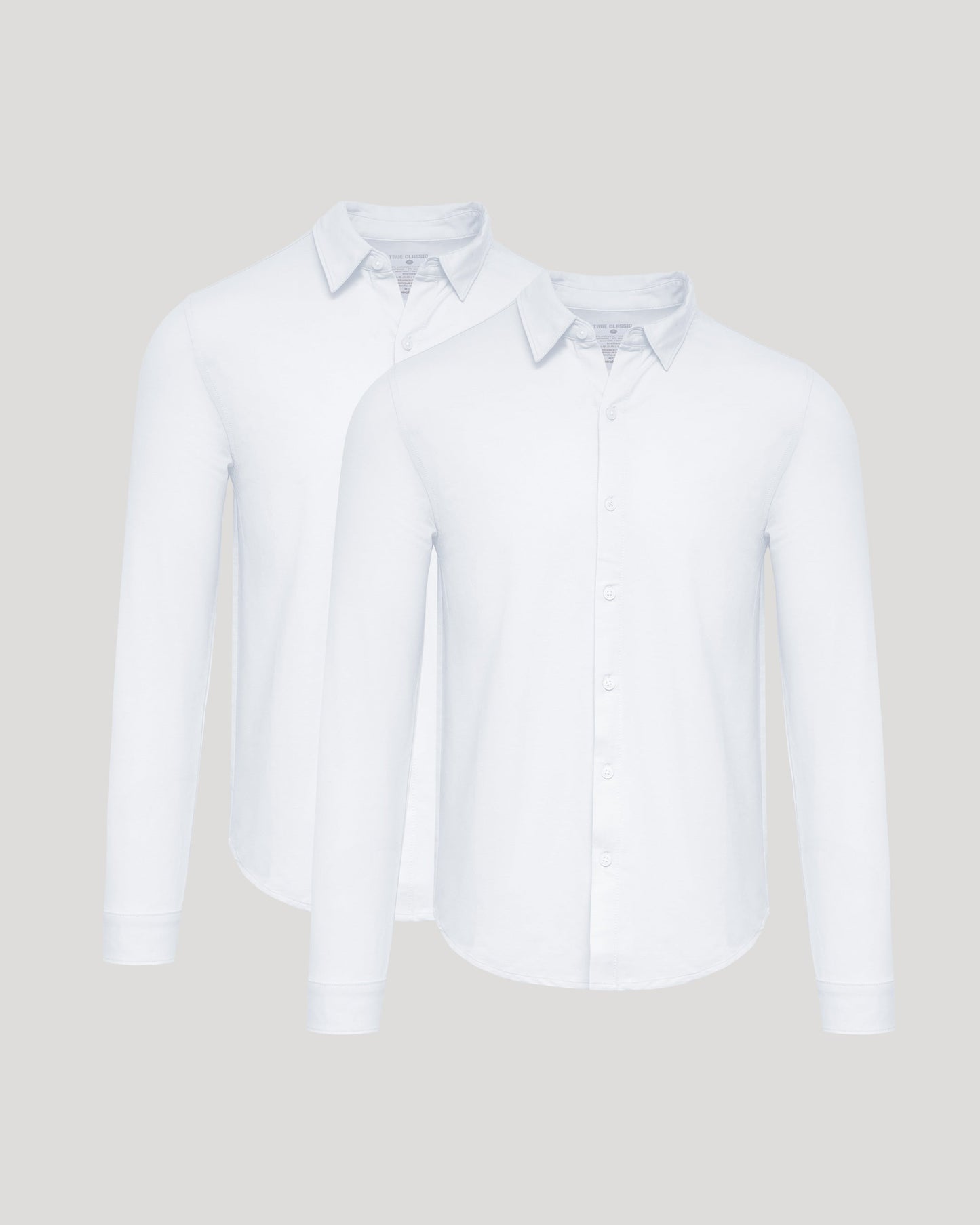 White Stretch Long Sleeve Modern Knit Oxford 2-Pack