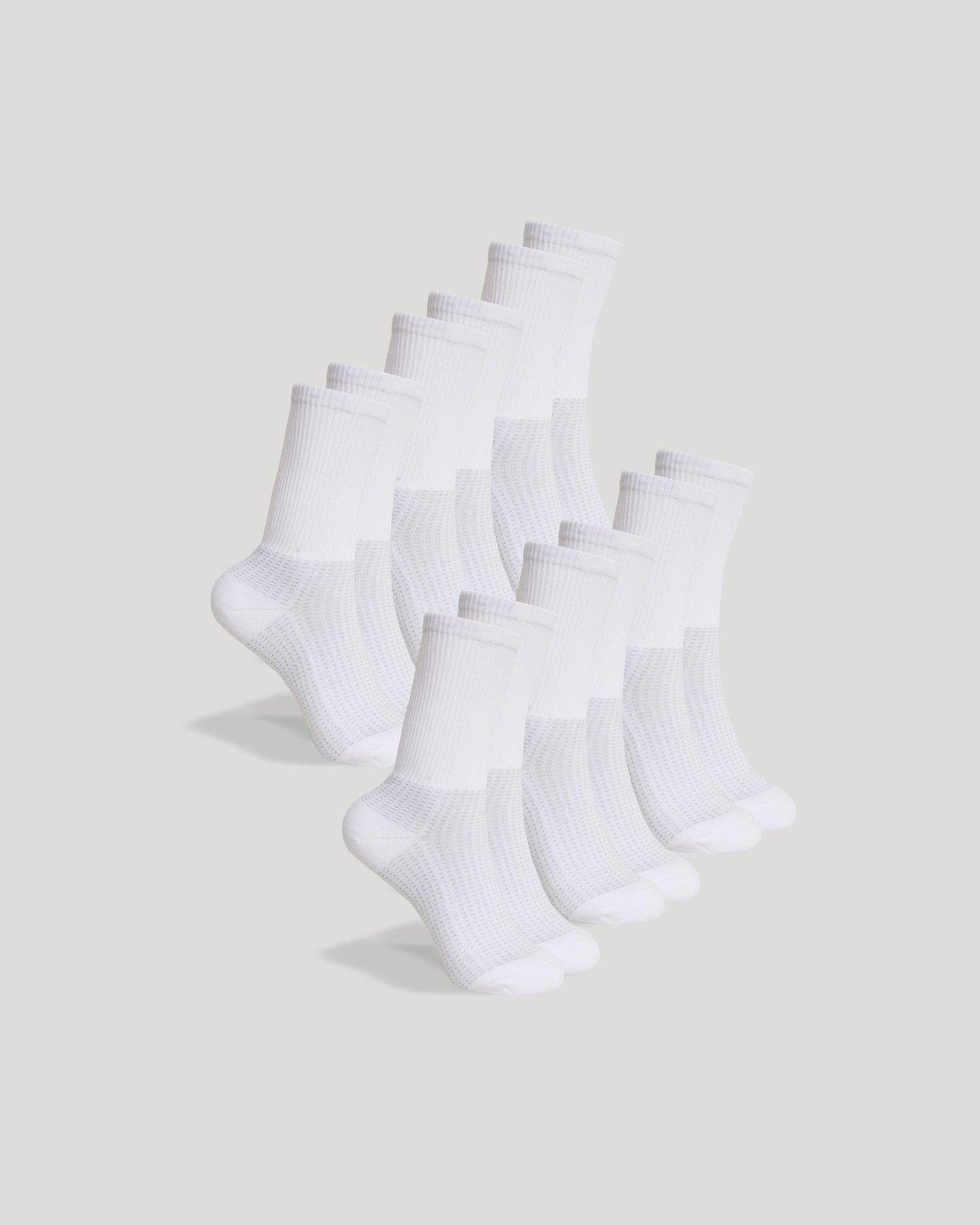 White Active Half Crew Socks 6-Pack