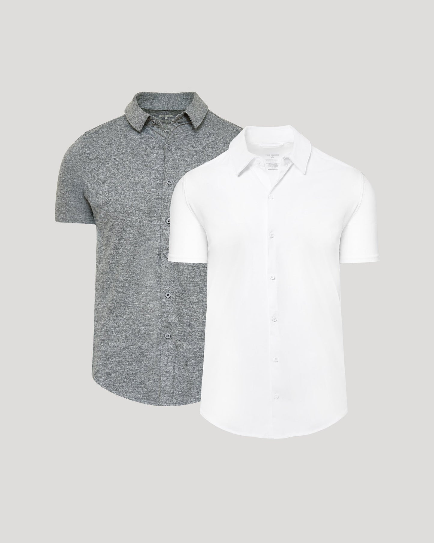 White & Heather Gray Short Sleeve Comfort Knit Shirt 2-Pack