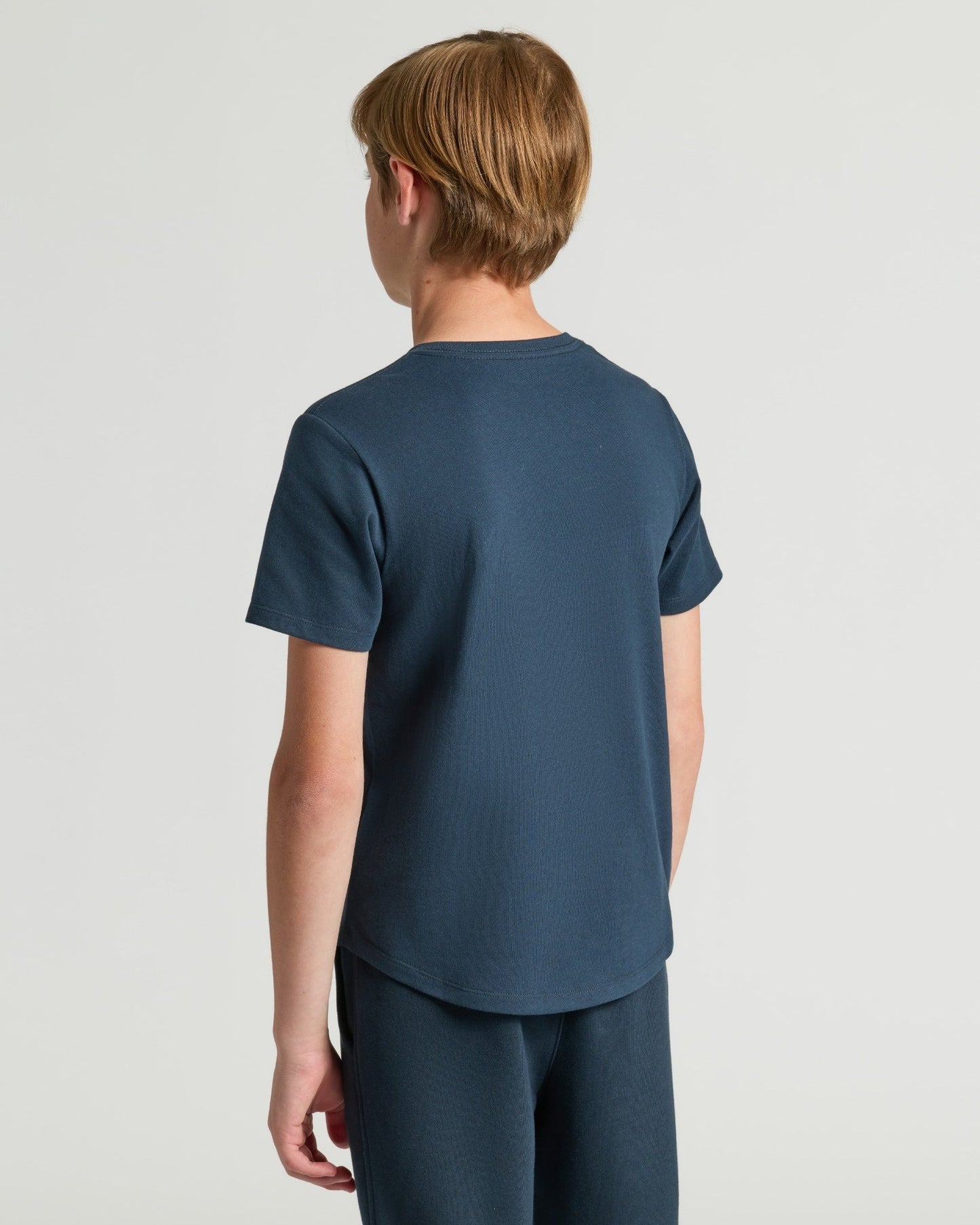 Boys' Navy Classic Curved Hem Crew Neck