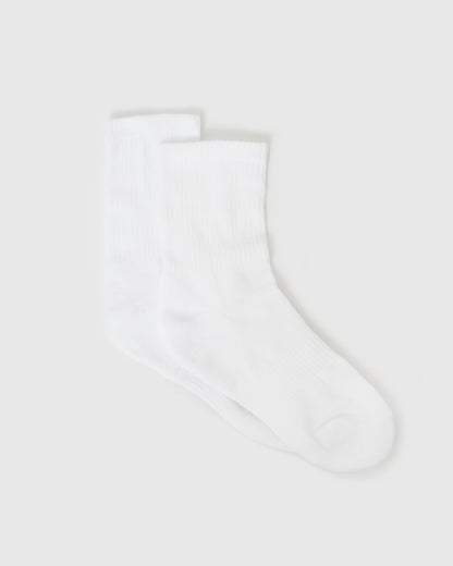 White Half Crew Socks 3-Pack