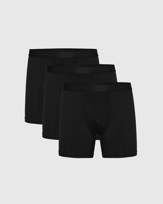 Black Boxer Briefs W/ Fly 3-Pack