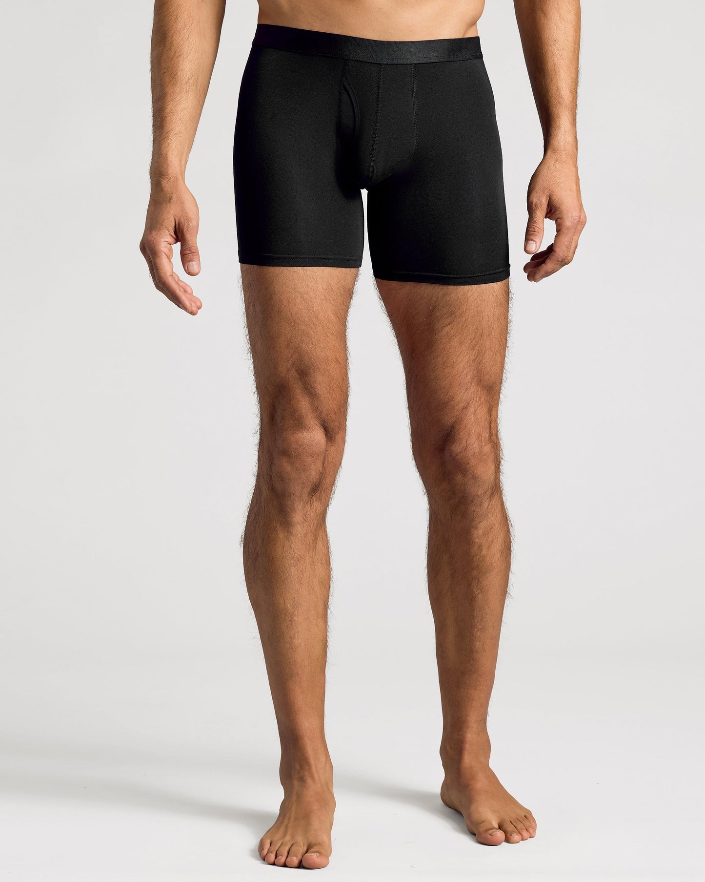 Black Boxer Briefs W/ Fly 6-Pack