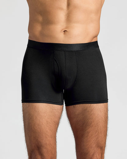 Black Boxer Trunks W/ Fly 3-Pack