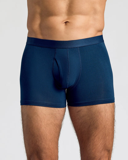 Navy Boxer Trunks W/ Fly 3-Pack