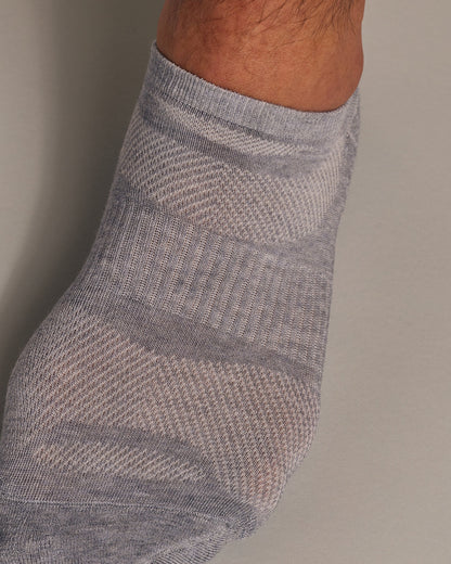 Heather Gray No Show Socks 3-Pack 2.0