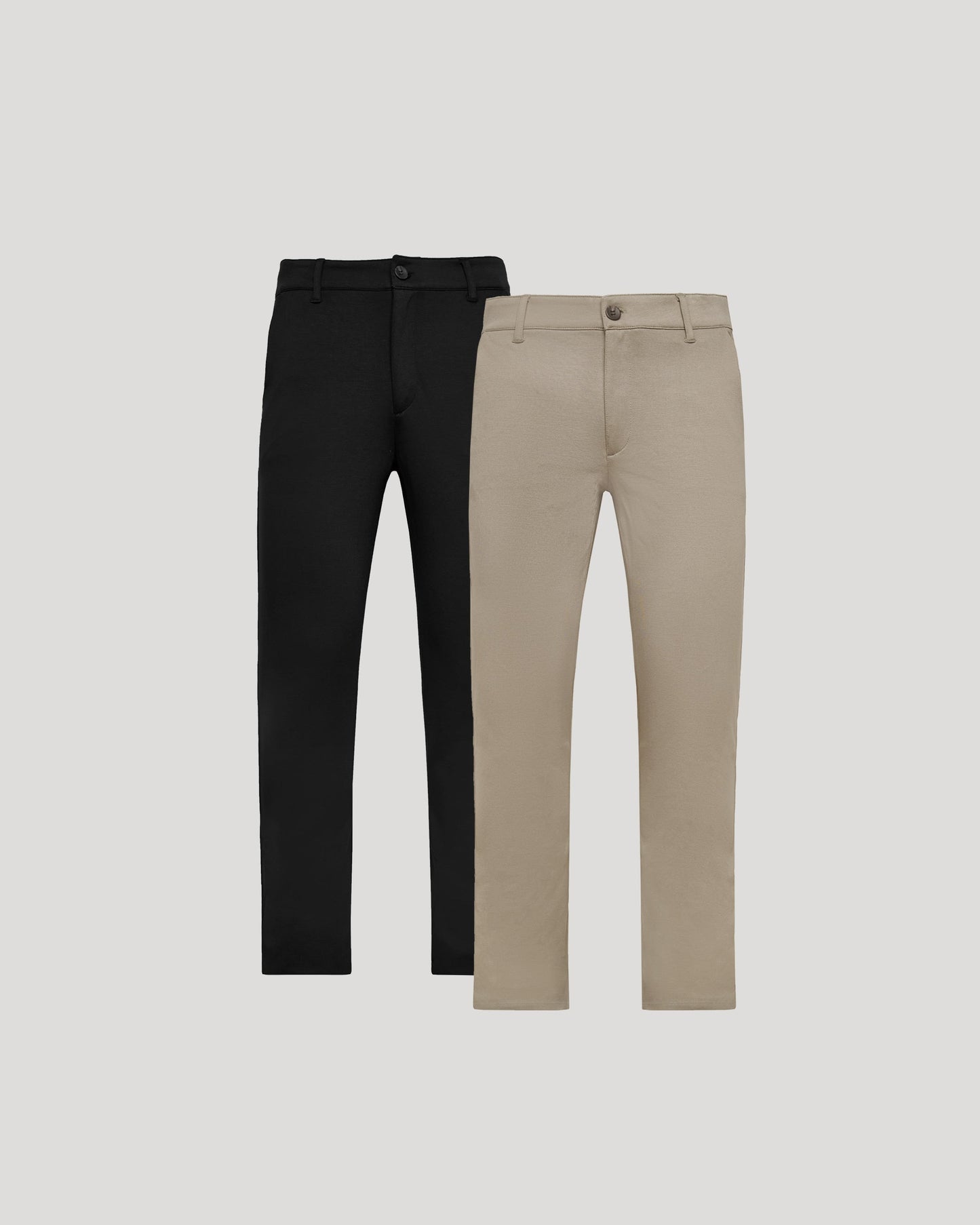 Black & Khaki Slim Comfort Knit Chino Pant 2-Pack