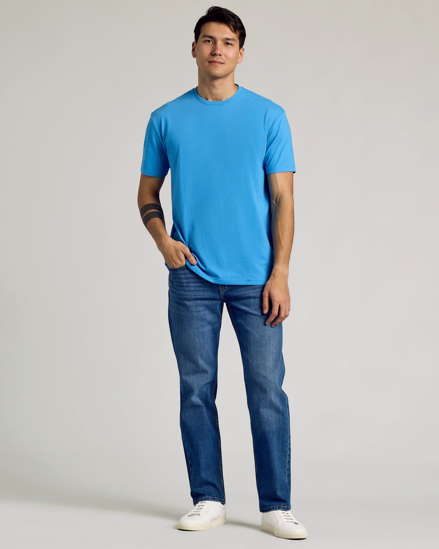 Dark Heather Bahama Blue Classic Crew Neck