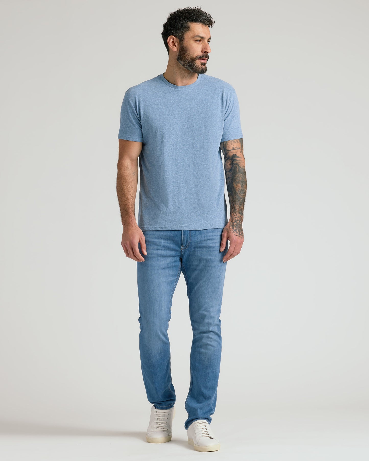 Heather Indigo Classic Crew Neck