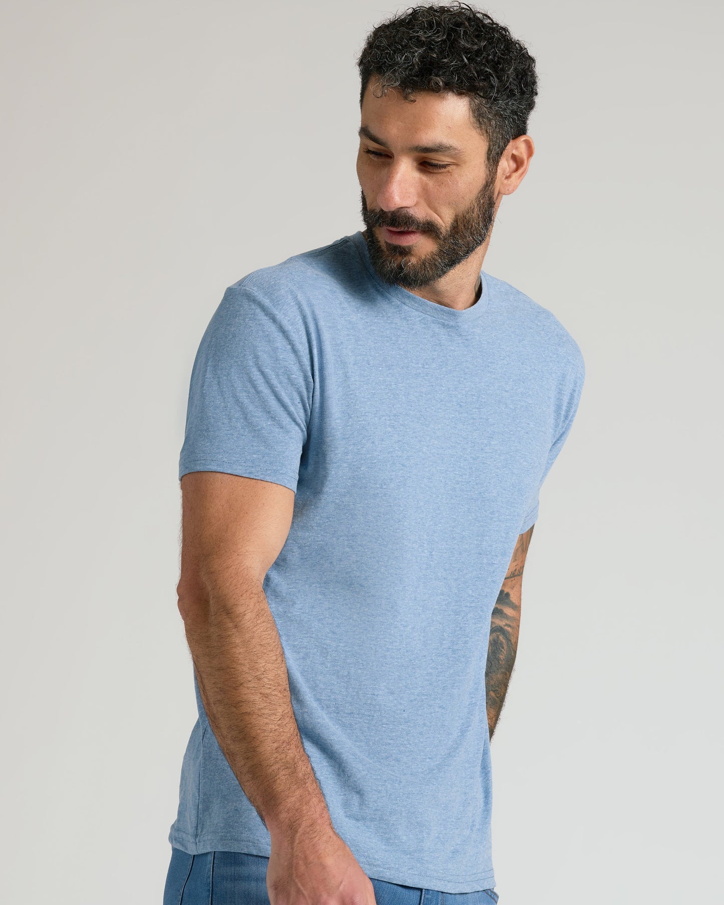 Heather Indigo Classic Crew Neck