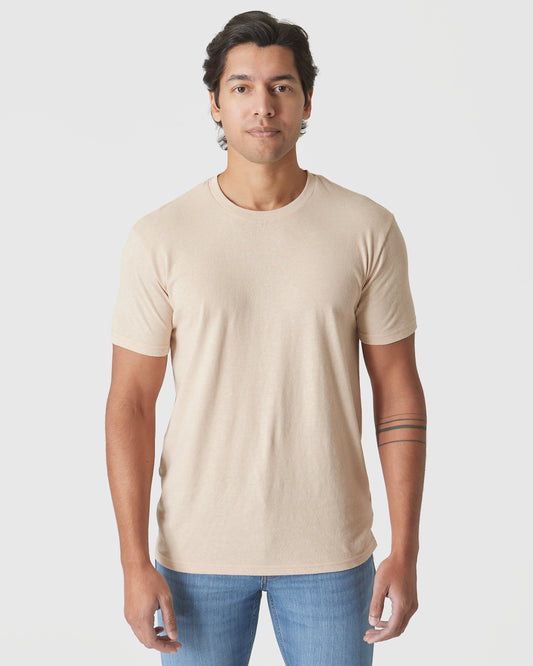 Light Camel Cream Heather Classic Crew