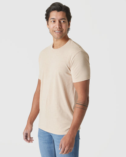 Light Camel Cream Heather Classic Crew