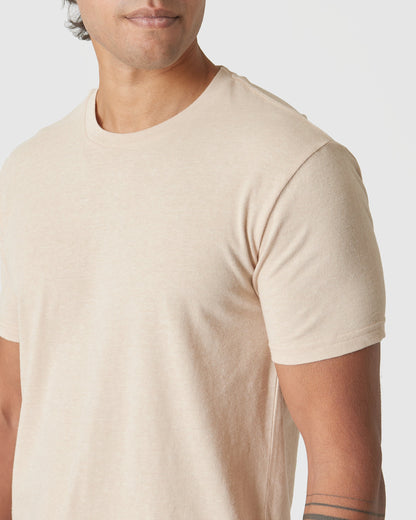 Light Camel Cream Heather Classic Crew
