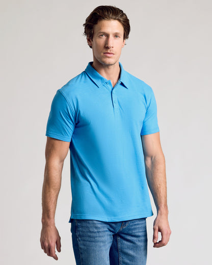 Dark Heather Bahama Blue Classic Polo
